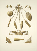 A gold jewelry art deco chain featuring fine jewelry design with ornate leaf-inspired pendants and decorative elements