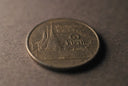 Roberto coin art gold jewelry: Thai 1 baht bronze coin with temple design