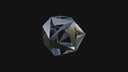 Timeless faceted silver polyhedron in fine jewelry art gold
