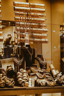 Rows of gleaming gold bangles with intricate designs showcase polished art gold jewelry in a financing guide article.