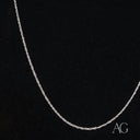 Dainty 14k white gold rope chain