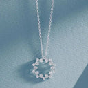 Silver necklace with diamond circular pendant in Pendants collection