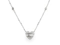Baguette Heart Diamond Necklace in 14K White Gold