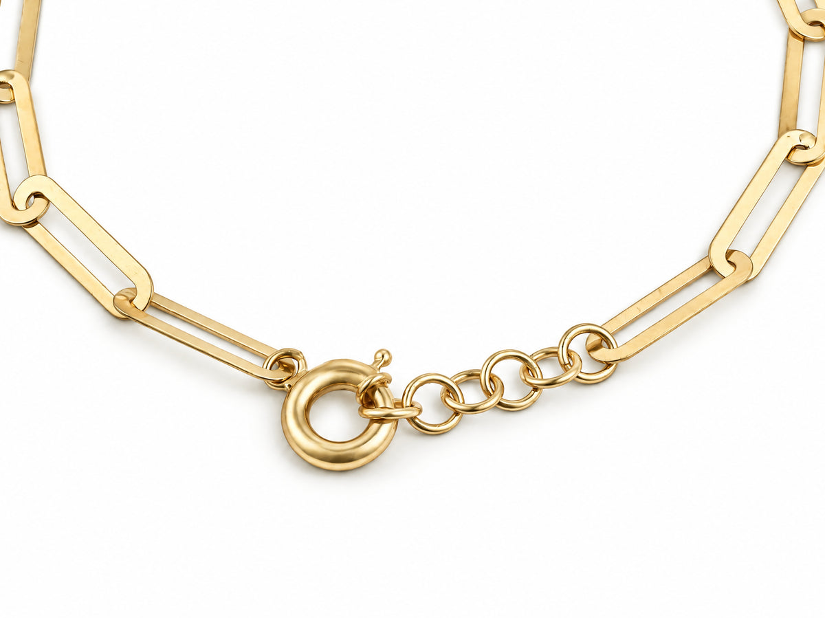Spring ring clasp of the bracelet with its extension chain