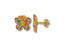 Gold butterfly earrings featuring multicolor CZ gemstones in a stunning design