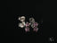 Luminous Spark 18k Gold CZ Stud Earrings featuring silver and pink gemstone accents