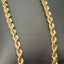 18k gold rope chain with intricate pattern and luxurious sheen.