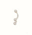 18k white gold bellybutton piercing with elegant and refined design.