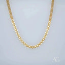 Shiny authentic 18k gold flat-link anklet with bold modern elegance