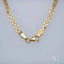 Authentic 18k gold flat link chain necklace with lobster clasp, modern jewelry elegance