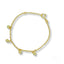 Gold-colored chain bracelet with small dangling charms for kids in 18k gold balls design