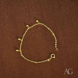 Delicate 18k gold balls bracelet for kids with small spherical charms