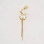 18k gold bellybutton piercing with clear gem and dangling chains, ideal for Greater Boston area