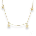 18k gold anklet with five butterfly charms