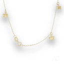 Delicate 18k gold anklet with butterfly charms and iridescent beads