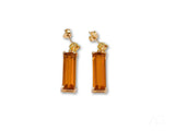 18k yellow gold citrine dangle earrings with orange gemstones, Solaris Legacy