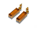 Pair of 18k yellow gold drop earrings with rectangular citrine gemstones from Solaris Legacy Collection