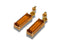 Golden light earrings featuring 18k yellow gold and rectangular orange citrine gemstones