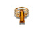 18K Gold Citrine Ring featuring a rectangular amber gemstone from Solar Aura Collection