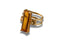 Elegant 18K Gold Citrine Ring featuring a rectangular orange gemstone from Solar Aura Collection