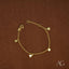 Delicate 18k gold CZ bracelet for kids with geometric charm pendants
