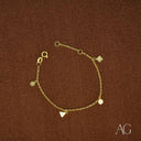 18k gold CZ bracelet with small clear gemstone charms for kids