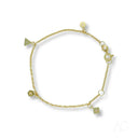Delicate 18k gold CZ bracelet for kids with geometric diamond charms
