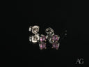Luminous Spark certified 18k solid gold stud earrings with purple CZ gems