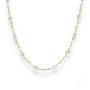 18k gold diamond anklet with bezel-set round diamonds