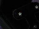 18K gold blue star stud earrings with certified 18k solid gems