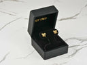 Gold CZ butterfly earrings with ethereal wings in black gift box