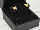 Gold CZ Butterfly Earrings with Ethereal Wings in Black Velvet Box