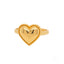 Gold heart ring with beaded border, part of the 18k gold heart jewelry collection