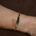 Luxurious 18k gold ID bracelet for kids with oval plaque