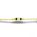 Luxurious 18k gold ID bracelet for kids with shiny chain and engravable plate