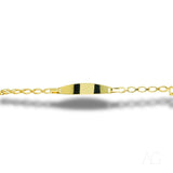 Luxurious 18k gold ID bracelet for kids with shiny chain and engravable plate