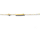 Solid 18k gold kids bracelet with customizable ID plate and heart charm