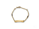 18k gold kids jaseron mesh bracelet with customizable ID plate