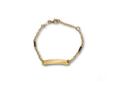 18k gold kids jaseron mesh bracelet with customizable ID plate