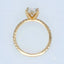 18k Gold Oval Diamond Engagement Ring with natural oval diamond and pavé-set band