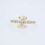 Natural oval diamond engagement ring with pavé band in 18k gold oval setting