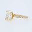 18k Gold Oval Diamond Engagement Ring with natural oval diamond and pavé band