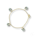 18k gold panda bracelet with five panda motif head charms