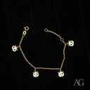 18k gold panda bracelet with five panda motif charms