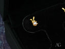 18k gold pearl bunny pendant with single pearl for stud earrings