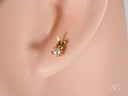 18k gold pearl bunny stud earring with pearl belly