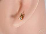 18k gold pearl bunny stud earring with pearl belly