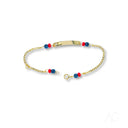 18k gold personalized bracelet with black coral and nameplate