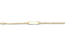 18k gold personalized kids ID bracelet with twisted chain, rectangular plate, spring ring lock