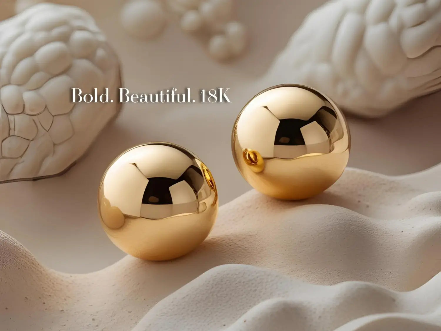 Classic Elegance - 18K Gold Ball Stud Earrings